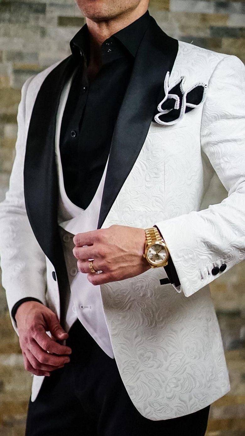 

High Quality One Button Paisley Groom Tuxedos Shawl Lapel Groomsmen Best Man Suits Mens Wedding Suits (Jacket+Pants+Vest+Tie) NO:1006, Same as image