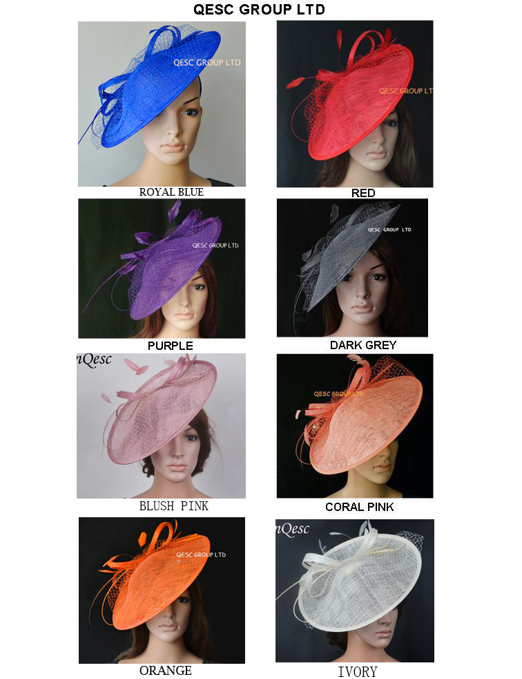 coral coloured wedding hats