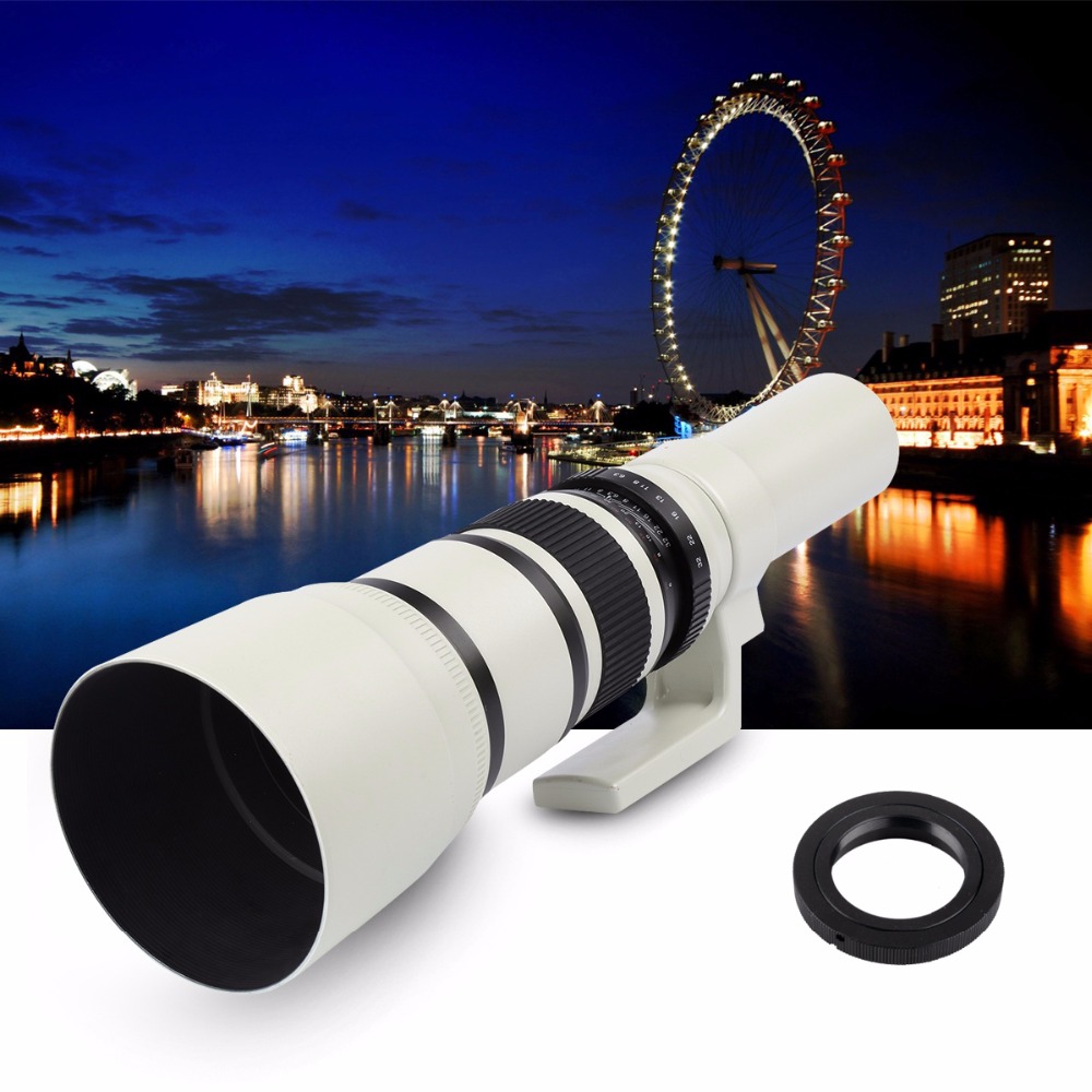 

Lightdow 500mm F/6.3 Telephoto Fixed Prime Telephoto Lens+T2 Lens Adapter Ring for Canon 70D 77D 80D Nikon Sony Pentax DSLR Cameras