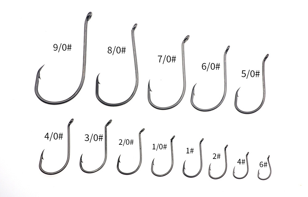

Rompin 50pcs/lot 8299 fishing hook Octopus Beak Bait Fishhooks Offset High Carbon Steel Barbed size 9/0-1/0 1 2 4 6