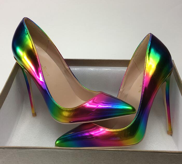 

Ladies Handmade Fashion high heels so-kate 120mm Pointed Toe Classic Party Slim Heel Pumps Stiletto Shoes nude patent leather heels, + red dust bag