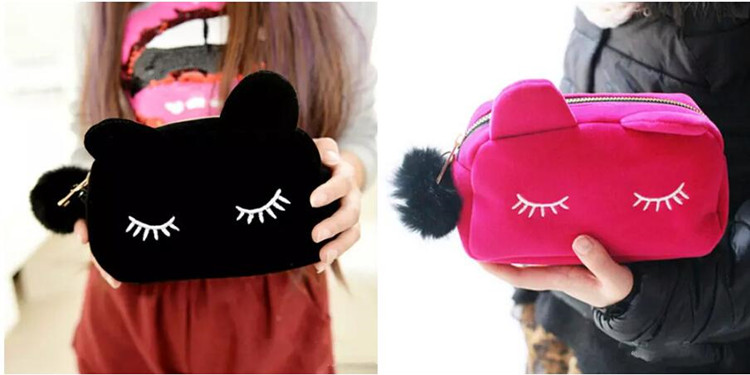 

Sale Beauty Cute Cat Cosmetic Makeup sets Bag Case Organizer Zipper Handbag Coin Purse Travel