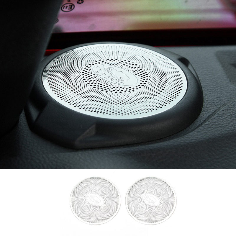

Car Front Dashboard A Pillar Speaker Decoration Cover Trim Stainless steel For Jeep Wrangler 2015-2017 Auto Interior Accessories