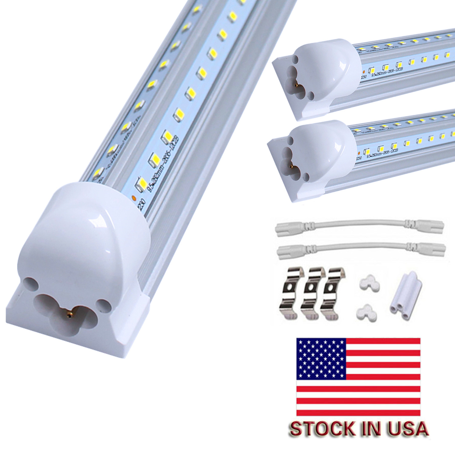 

LED Tube Light 4ft 8ft V-Shaped Integrated LED T8 Tubes 4 5 6 Foot Long LED shop lights warm white cold white color