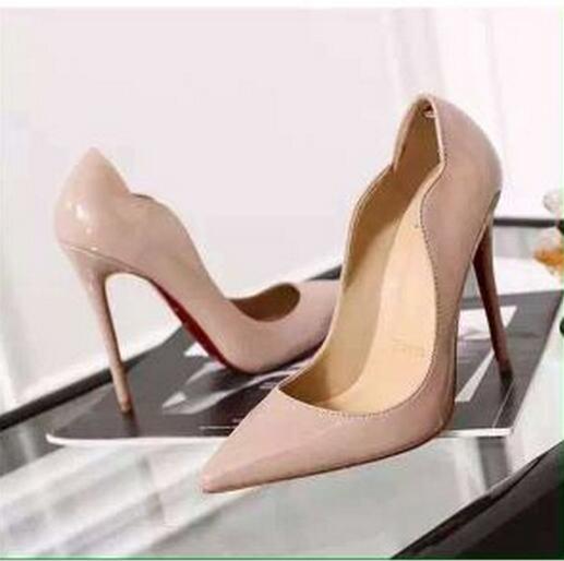 

high quality Woman High Heels Wedding Shoes red sloe Black/Red Patent Leather Women Pumps Pointed Toe Sexy High Heels Shoes Stilettos, A1