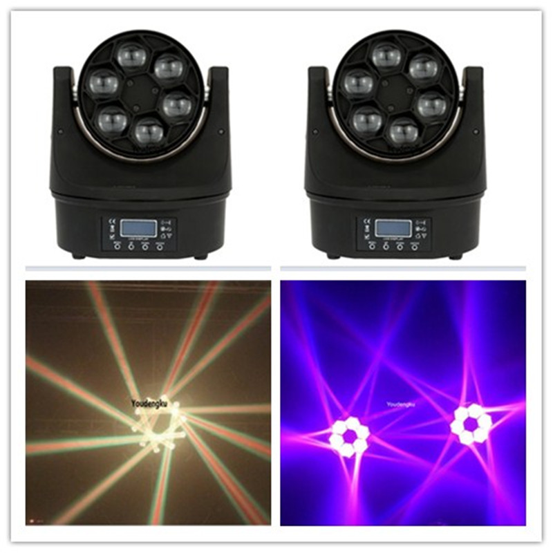 8 pieces 6x15W RGBW 4-In-1 LED beam flower MX512 Moving Head Light LED Mini Bee Eye Beam Light-image-424321956