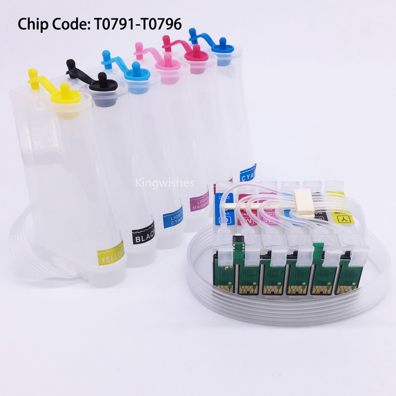 

6 Color T0791-T0796 Empty CISS Ink System With ARC Chip For Epson 1400 PX700W PX800FW P50 PX830FWD A1430 Artisan 1430