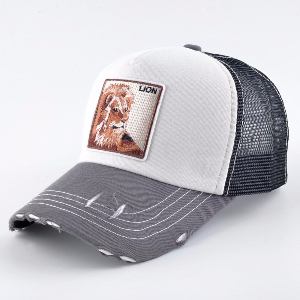 2018 broderie animaux casquettes de baseball mode hip hop chapeau respirant maille casquettes été femmes snapback hommes gorras gros