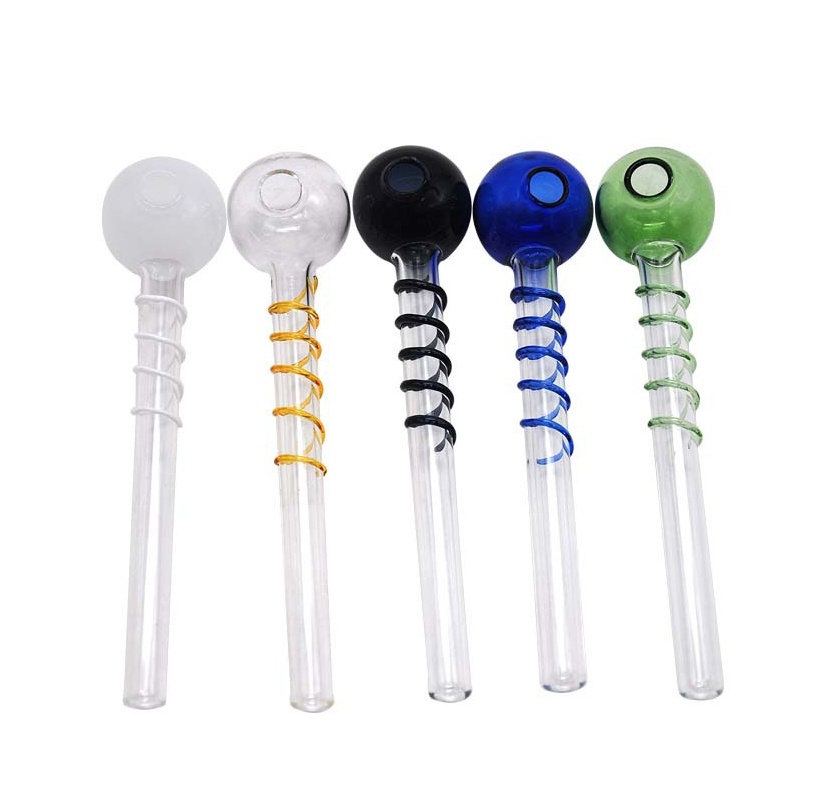 

Glass Oil Burner Crack Pipe Hand Blown Smoking Pipes Tube 4.7 Inch Length Random Color lot drop shipping