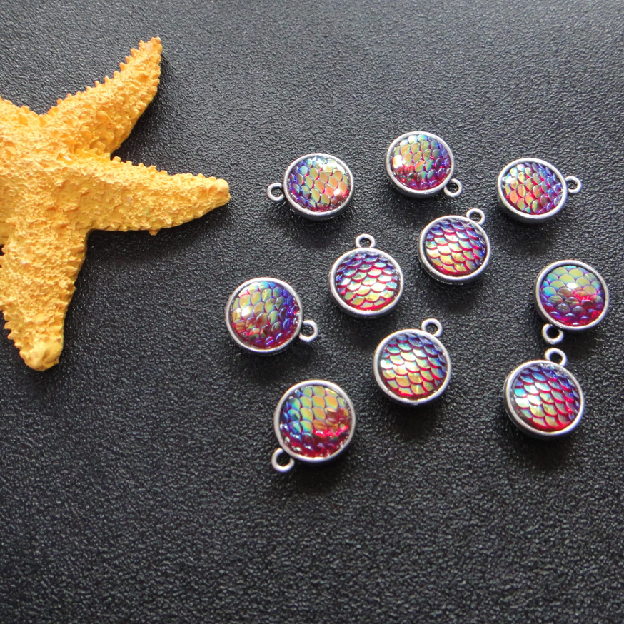

20pcs/lot Mermaid scale charm For shimmery mermaid jewelry Making, Silver