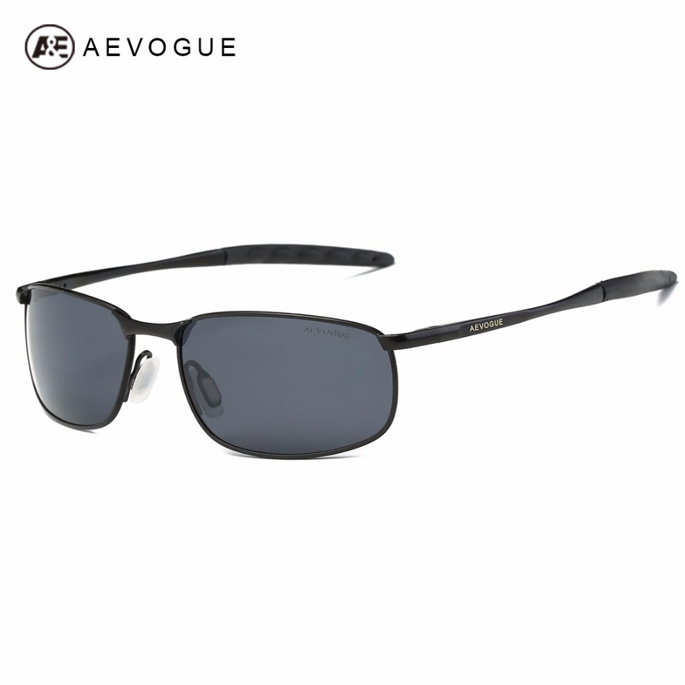 AEVOGUE Polarizd Sunglasses For Men Rectangle Metal Frame Brand Designer Fashion Shades Sun Glasses AE0535 D18101302