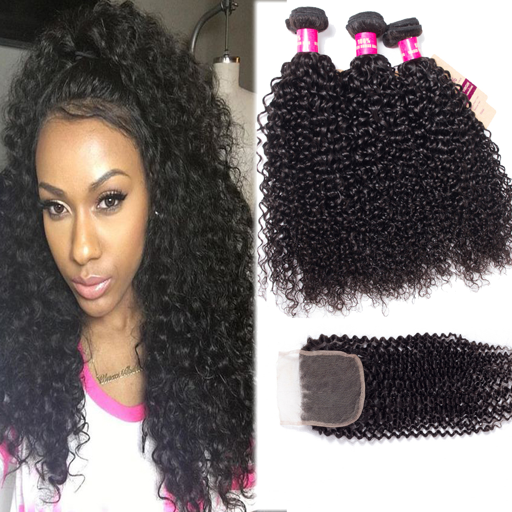 

8A Brazilian Hair Body Wave Straight Loose Wave Kinky Curly Loose Wave With Closure Unprocessed Peruvian Malaysian Indian Hair Extensions