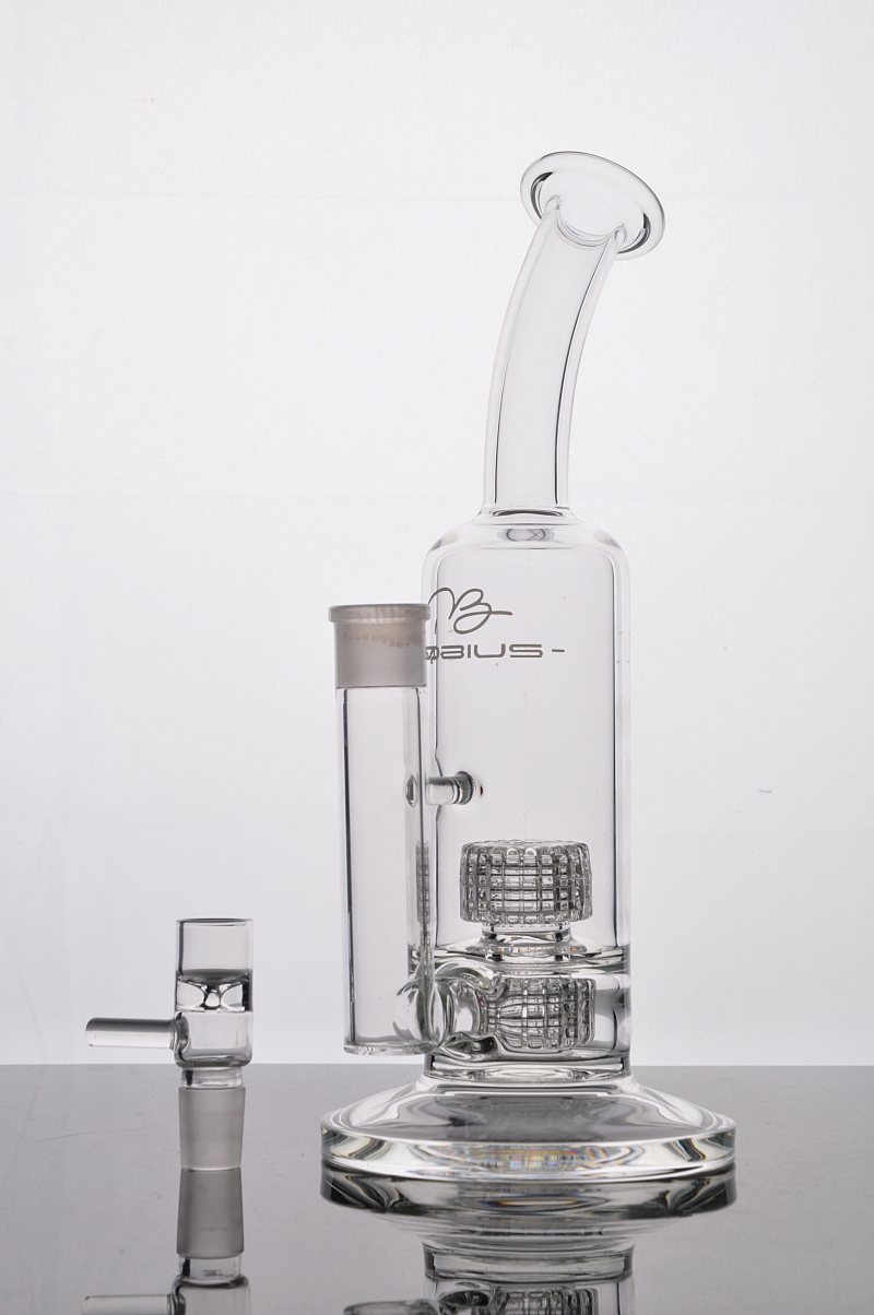 

Mobius Glass bongs bubbler with double stereo matrix perc dab rig Hookahs water pipes smoking pipe with 18mm joint