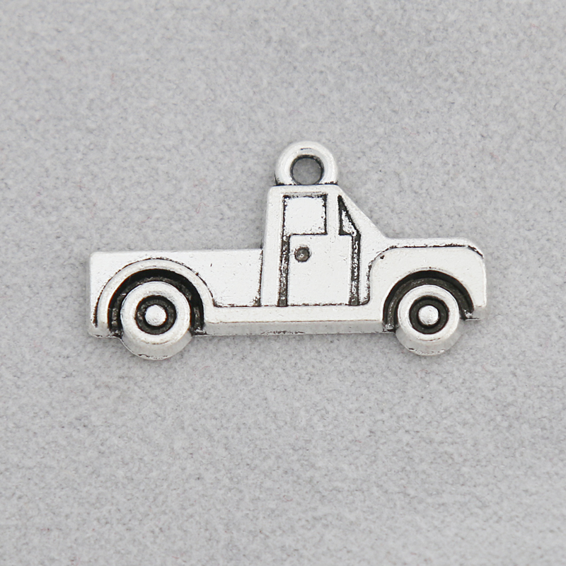 

Antique Silver Color Single Side Alloy Truck Car Charms Camp Car Charms 14*26mm 100pcs AAC1854