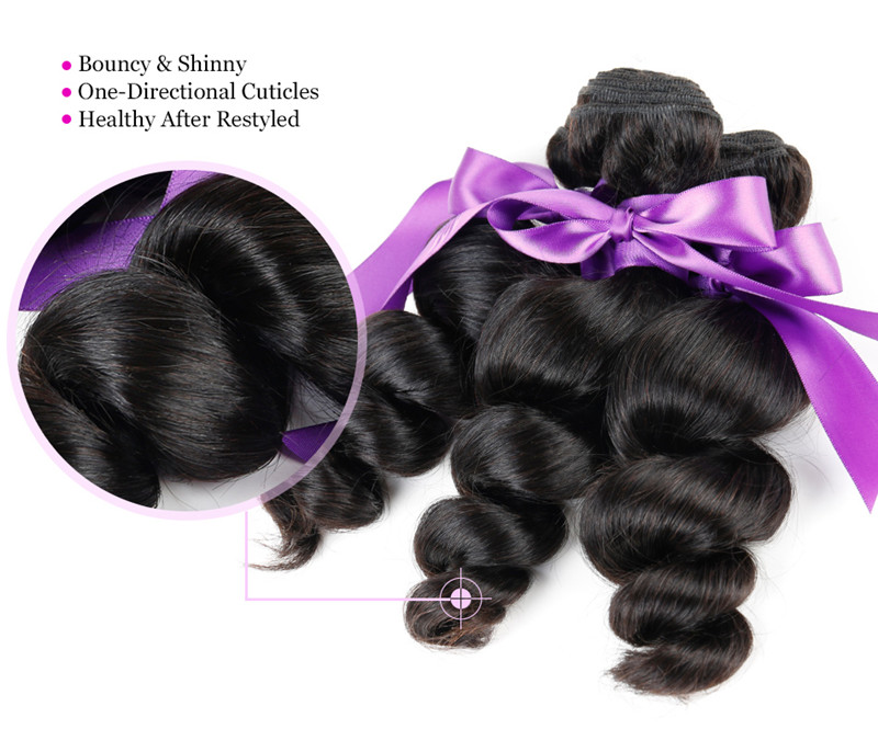 

Elibess Brand Indian Virgin Hair Loose Wave Unprocessed Loose Curly Wave Human Hair Extensions weave 4 bundles Lot, Free DHL