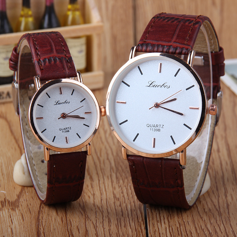 

Hot Sale Top Watches Women Men's Wrist Watches lovers' Fashion Clock Stainless Steel Quartz, Brown for women