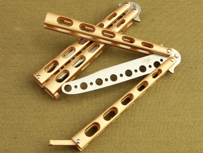 

C33 practice not sharp Pocket Folding Knife butterfly knife Cast steel Camping/ home play tools gift Wholesale