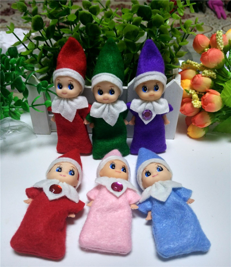 

DHL Free Christmas Mini Elf Baby Doll 8 colors for Choose 50PCS Holiday Kids Christmas New Year Gift, Multicolor
