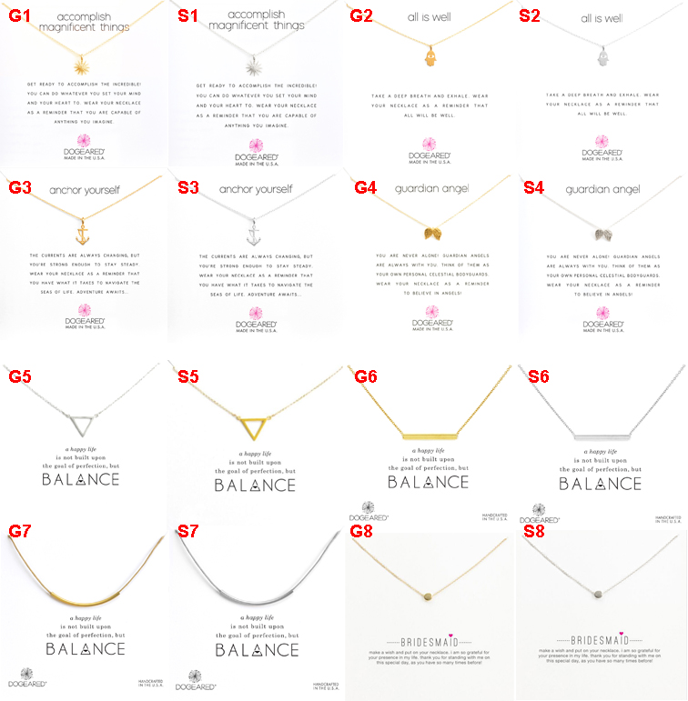 

Dogeared Fashion choker Necklaces With White card Gold Silver Plated Pendant Necklace 49 Designs in Silver Gold