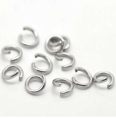 LASPERAL 500PCs Stainless Steel Round Open Jump Rings 6mm(1/4") Accessories DIY Jewelry Findings Components Bright Silver Tone