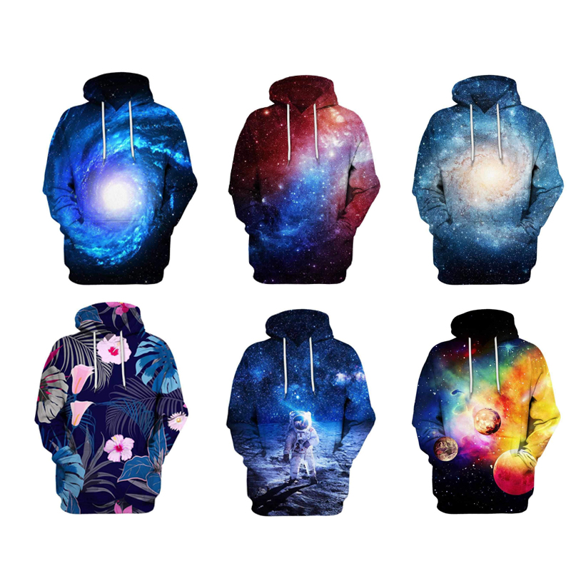 Galaxy Hoodie 3D Impression Hommes Femmes Sweat-shirts Unisexe Pull Vaste Univers Hoodies Hipster Outwear Haging Out T-shirt S-5X 10 Styles
