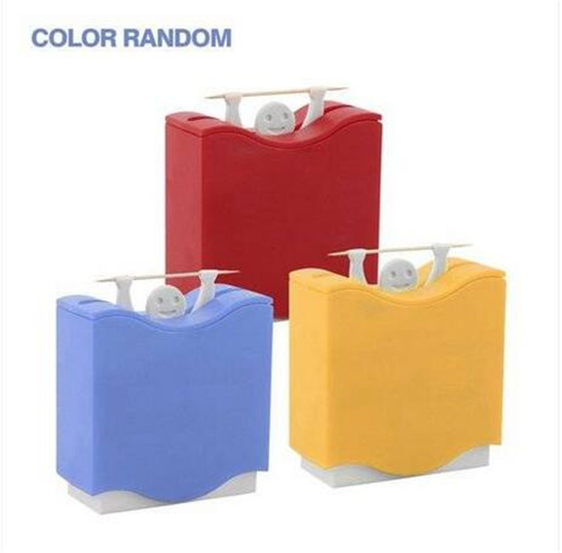 

Wholesale Free shipping Weight Lifter Automatic Toothpick Holder Bucket Home Bar Table Accessories Toothpick Holders