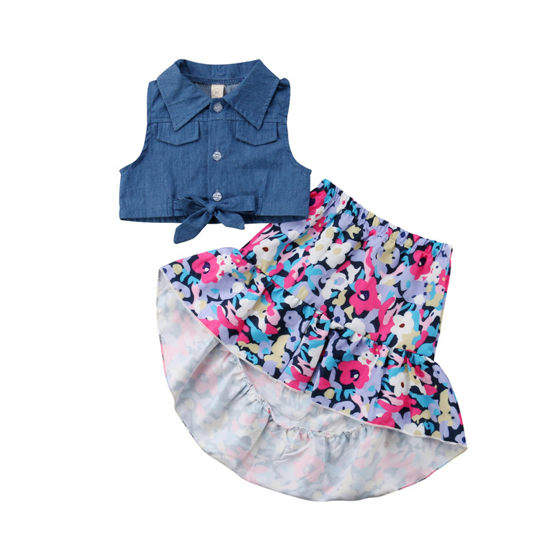 Kleinkind Kinder Baby Mädchen Floral Langarm Tops Kleid Rock Outfits Kleidung