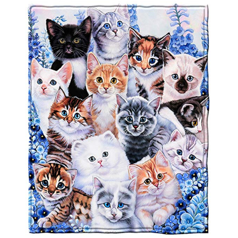 Kitten Collage Fleece Throw Deken van Jenny Newland