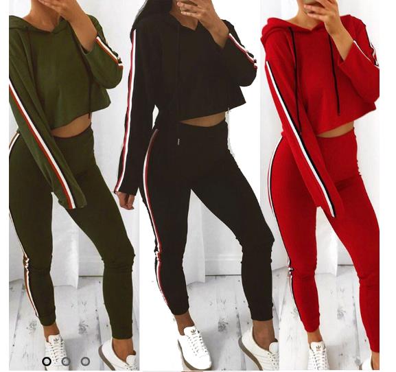 

NEW Women' suits Sportswear Women 2 Piece Set Casual Woman Sporting Suits Zipper Hoodies + Pants Sets Female Tracksuits, Green