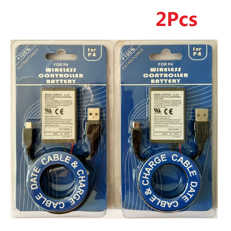 

PS4 Battery 2000mAh Battery+Charger Cable for Sony Wireless Controller Li-Ion Lithium Chargeable Batteries Replacement PS4