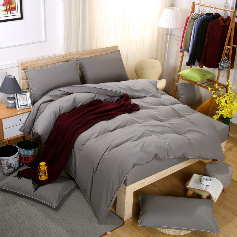 Grey Color Duvet Cover Gray Velvet Comforter Cover Pure Color