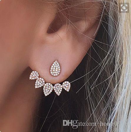 

All-match jewelry individuality design in Europe and America drops 2017 new full diamond earrings and earrings earrings type