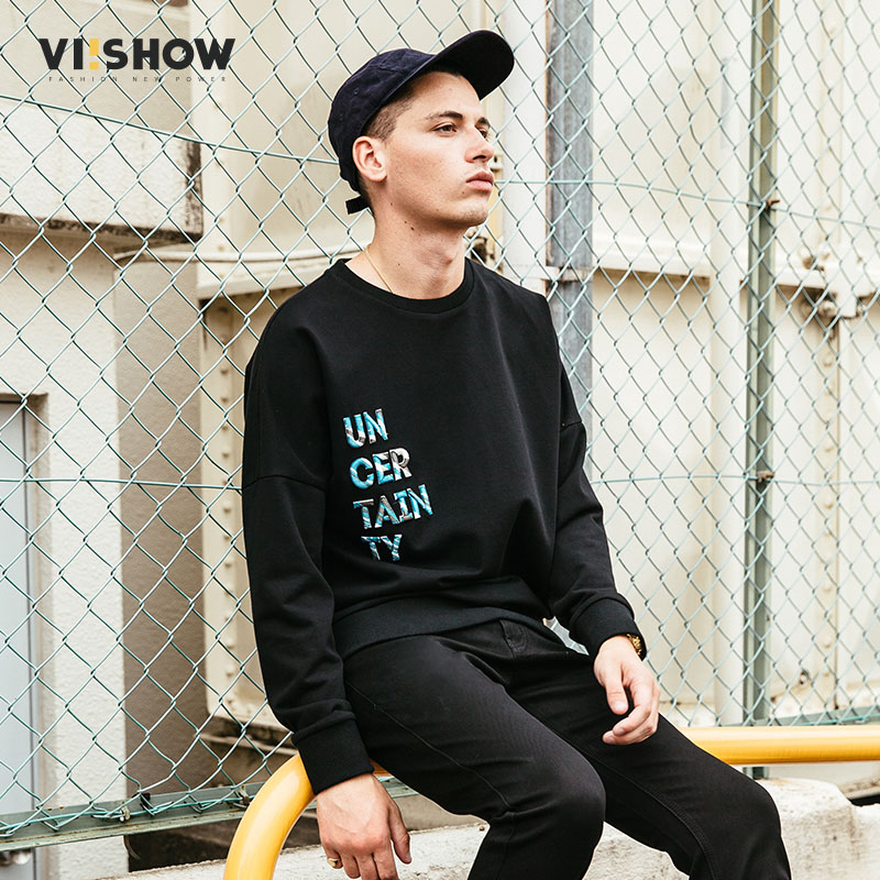 

VIISHOW Hoodie Sweatshirt Male Multicolor Letter Embroidery Men Hoodies Black Hip Hop Hooides Men Cotton Sportswear WD2452173