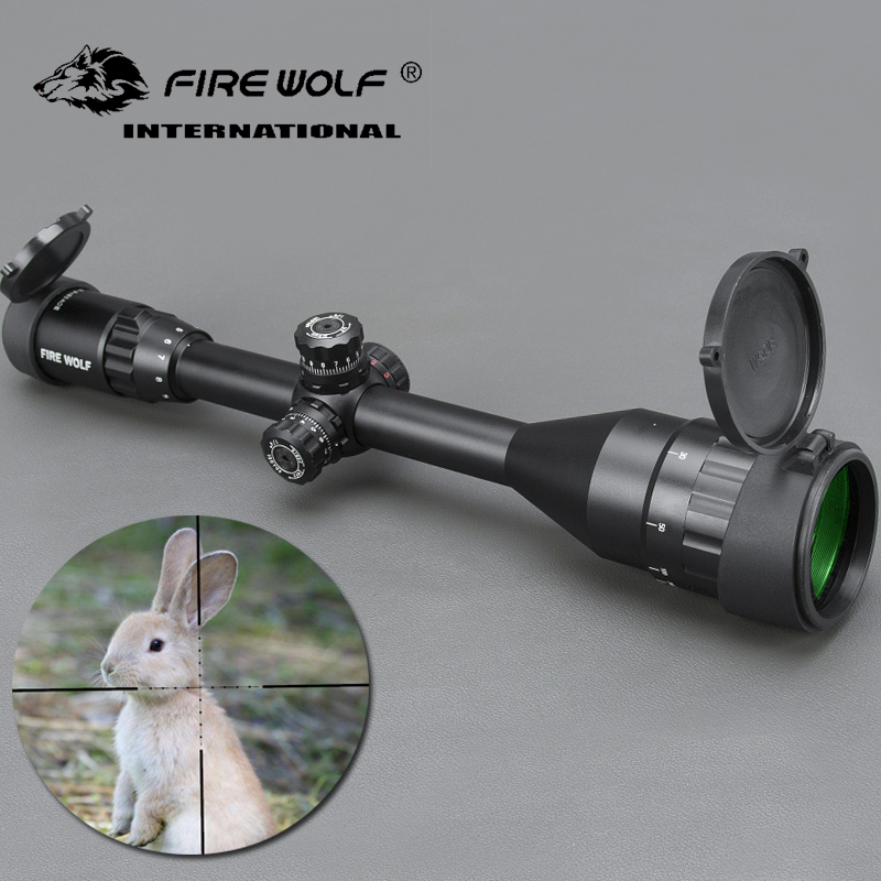 

FIRE WOLF 3-9x50 AOE Silver Riflescopes Rifle Scope Hunting Scope w/ Mounts For Airsoft Sniper Rifle