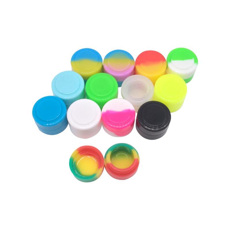 

200 X Wax Container Silicone Jar 2ml Mini Round Non-stick Silicone Rubber Jars Container Siliocne Storage Container Mixed Colors Tool