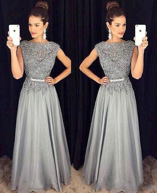 

2018 Silver Evening Dresses Wear Arabic Scoop Neck Cap Sleeves Lace Applique Beaded Pearls Sashes Plus Size Formal Prom Party Dress Gowns, Burgundy