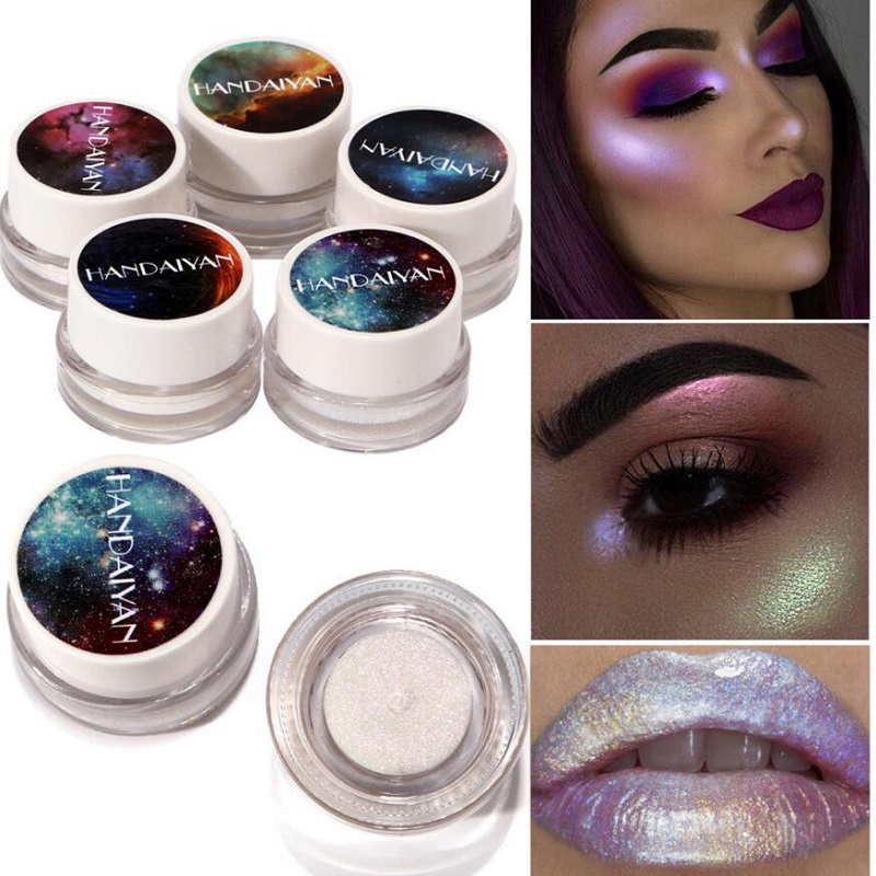 

Glitter Eyeshadow Palette Holographic Shade Eye Lip Face Makeup Shimmer Highlighter Cream Nude Eye Shadow, Same as picture