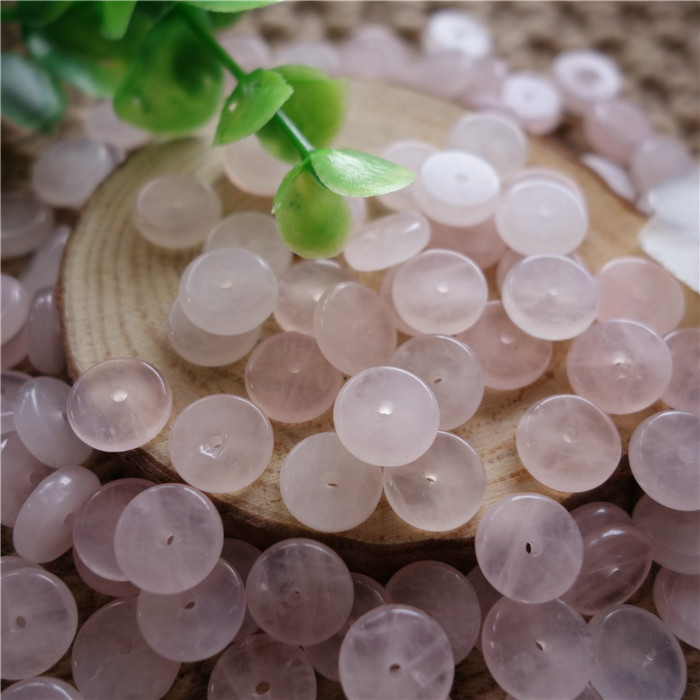 

Cheap Price 100pcs/Lot Brazilian Natural Gemstone Rose Quartz Slice 12mm Flat Round Loose Gemstone For Bracelet DIY Jewelry Making