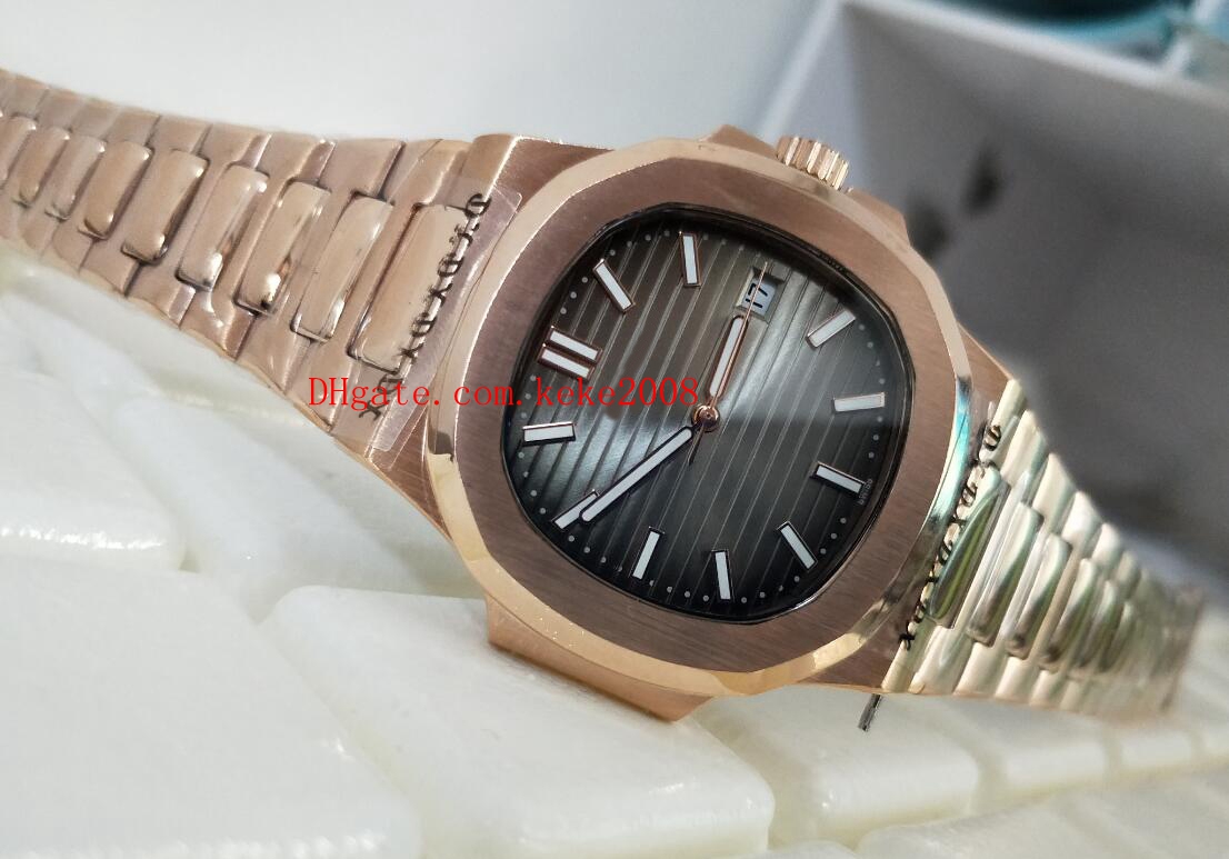 

Luxury High Quality Watch V2 Sport 40.5MM Nautilus 5711/1R-001 18k Rose Gold Mechanical Transparent Automatic Mens Watch Watches, Gray