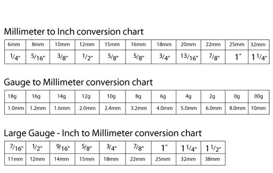 Nose Stud Gauge Size Chart