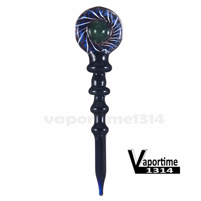 

Flower Glass Dabber Glass Carb Cap 110mm Length Dabble Fashion Smoking Dabbers Tools Domeless Banger Nail Dab Rig 567