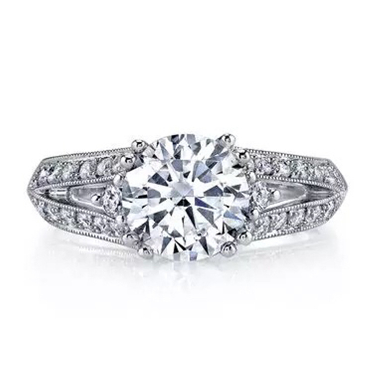 

Fashion Jewelry Antiqu Design Jewelry 2ct 5A Zircon stone Pink Cz wedding band ring for women 925 Sterling silver Female Ring