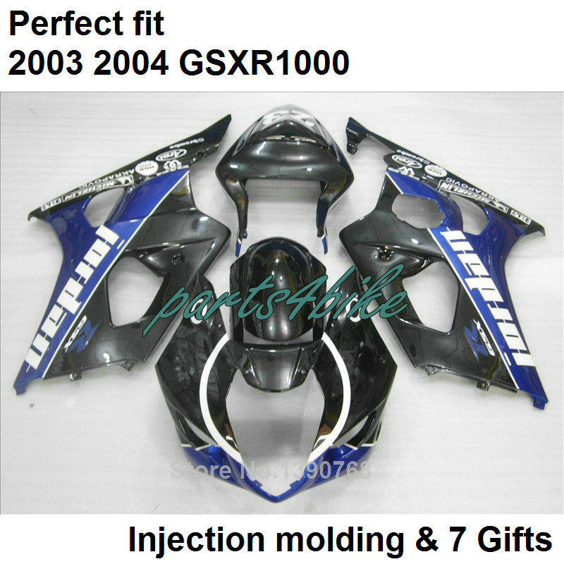 

Black blue fairings set for SUZUKI GSXR 1000 K3 2003 2004 fairing kit GSXR1000 03 04 bodywork GSXR1000 UY96, Multi-color