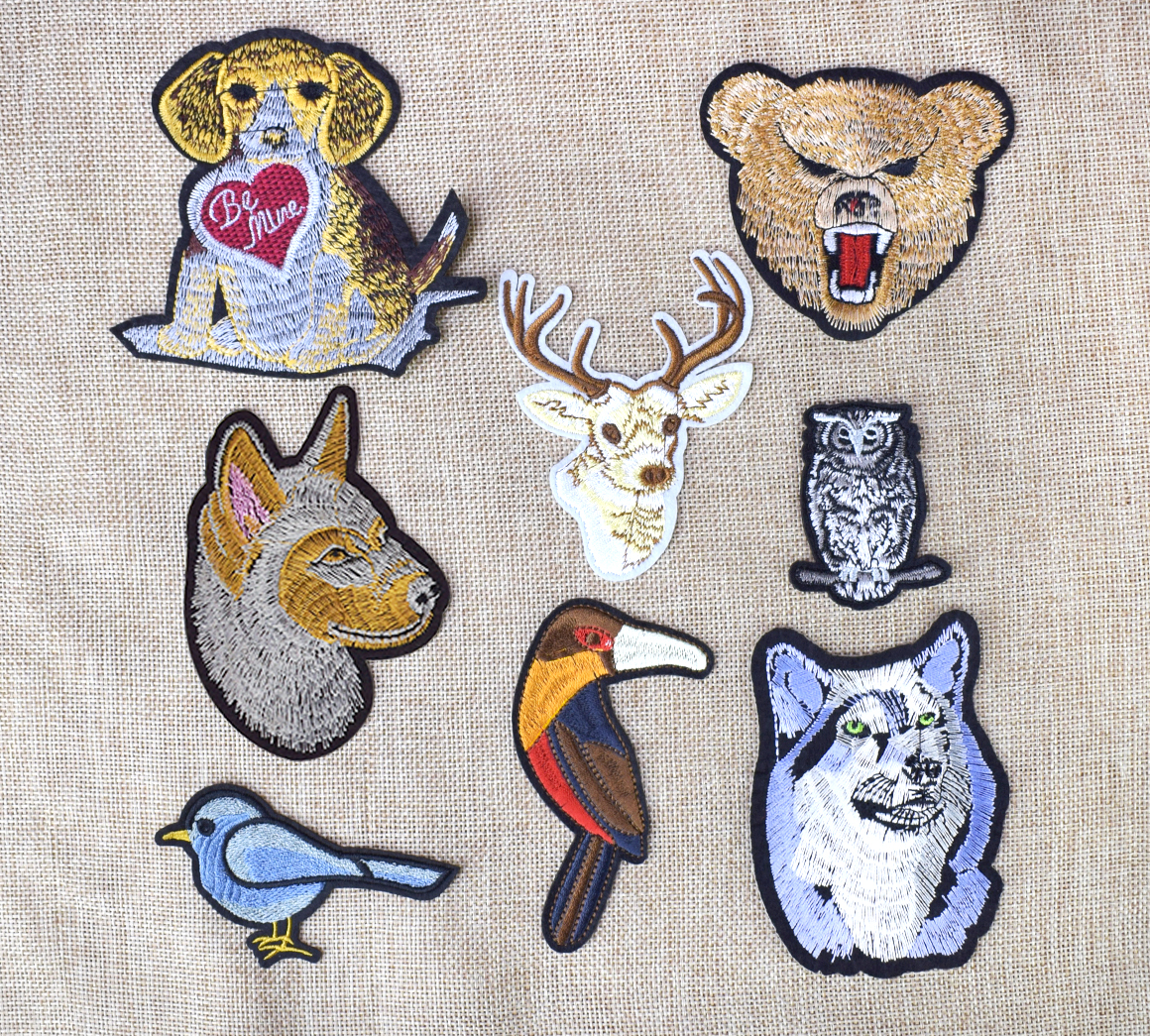 

Animal Stripe Embroidery Clothing Patches for baby Attire Iron on Transfer Applique Patches for Fabrics Badge Apparel Accessories Patch10PCS