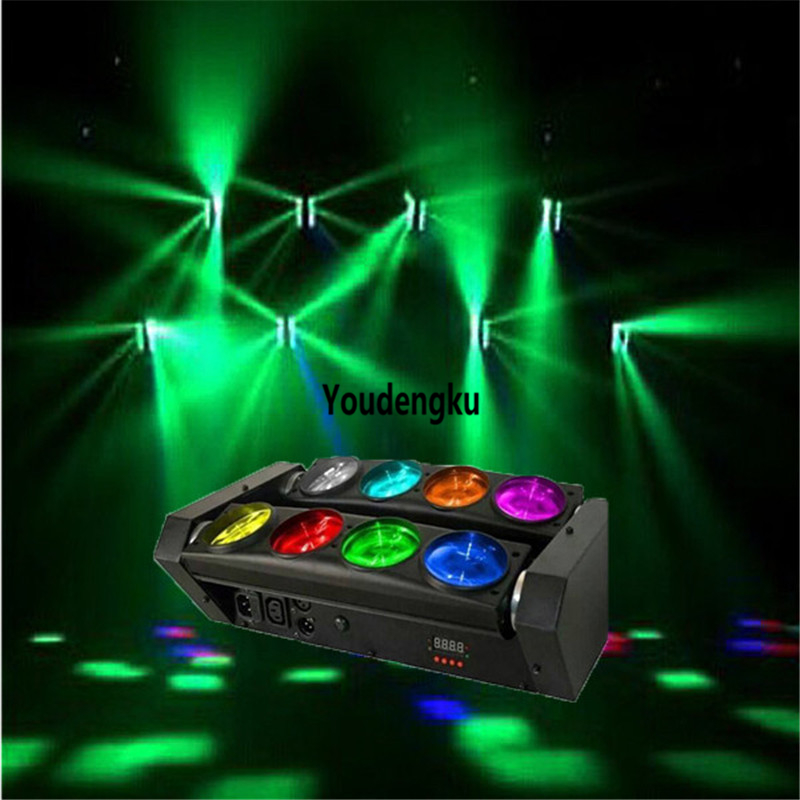 disco led light 8 led moving head spider rgbw 4in1 beam led spider 8x12w-image-408876748