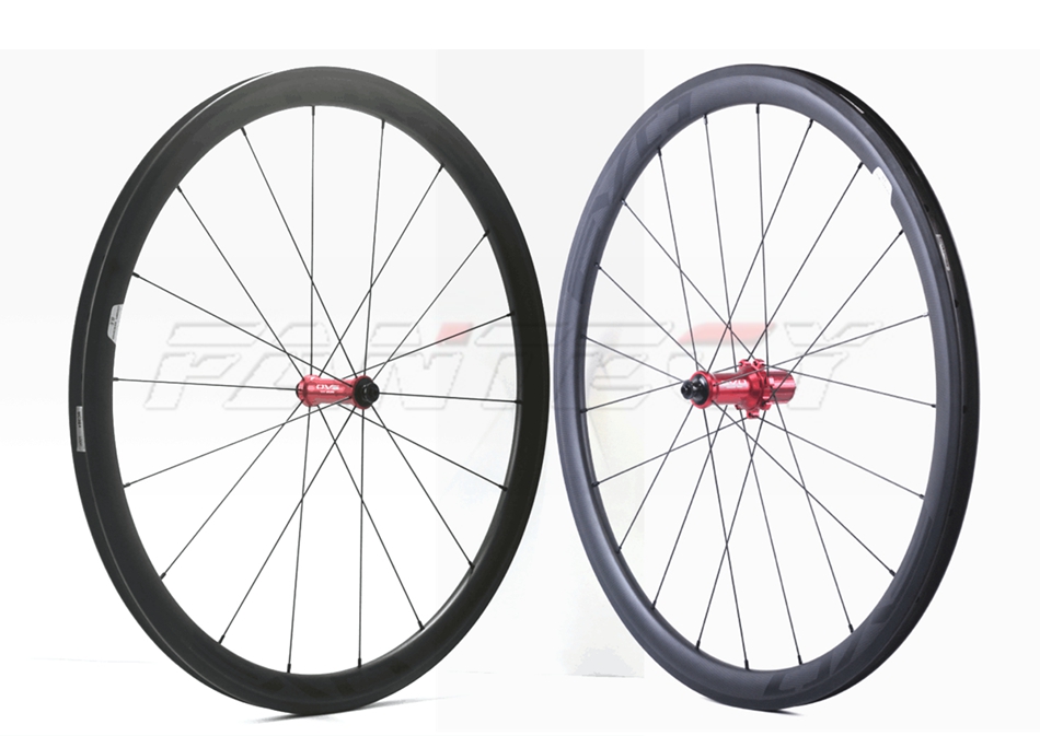 

EVO 700C road bicycle wheelset 38mm depth 23mm width Clincher/Tubular with UD matte finishing carbon wheelset with EVO striaight pull hub