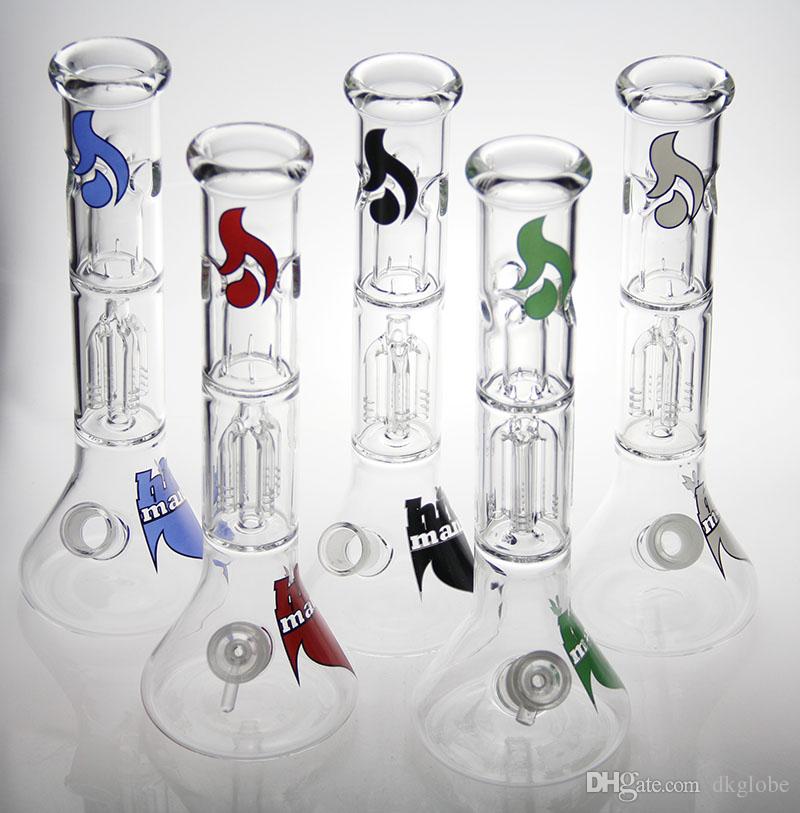 

New mix color label hitman glass bong colorful water pipe oil rig 18.8mm New glass water pipes bongs