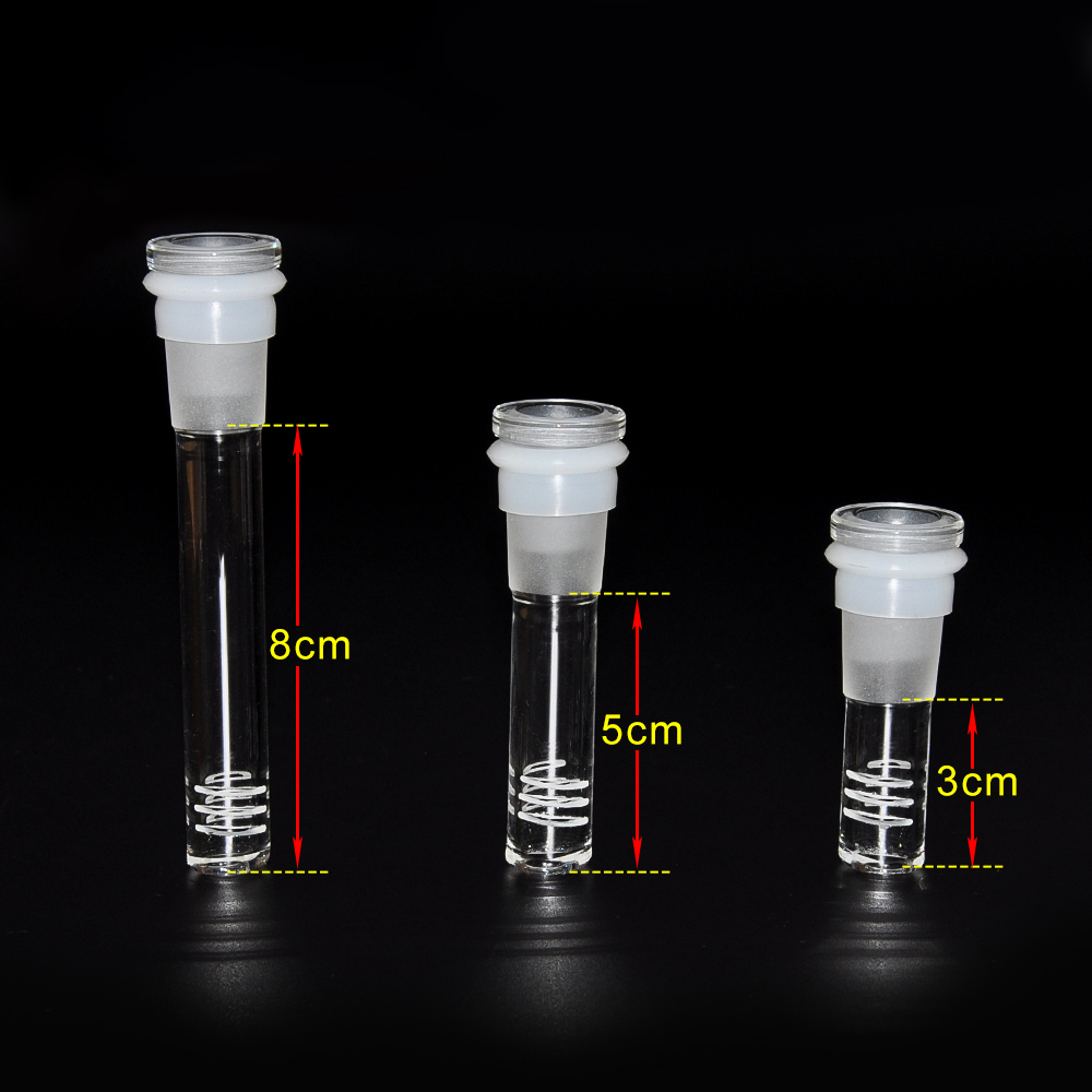 

Glass Downstem with 6 cuts 18.8mm downstem into a 14mm bowl 3cm/5cm/8cm for choice glass down stem diffuser/reducer