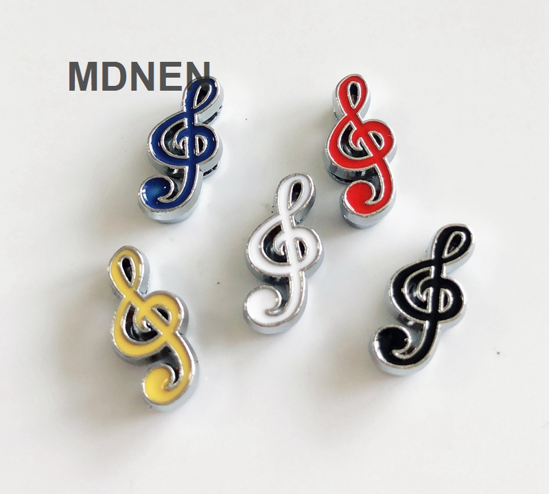 

20pcs DIY accessory zinc alloy 8mm Music Note Slide Charms Beads DIY 8MM Dog Cat Collar Wristband