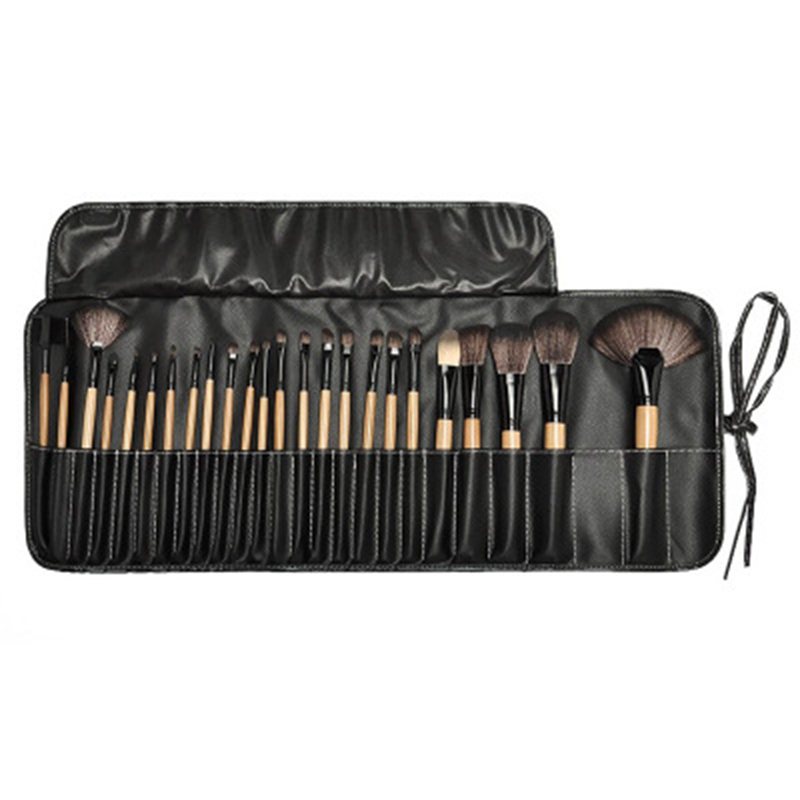

24 Pcs Portable Professional Makeup Brushes Tool Make Up Brush with Bag Set Wood Eyeshadow Blush Brush Nose Foundation Kit